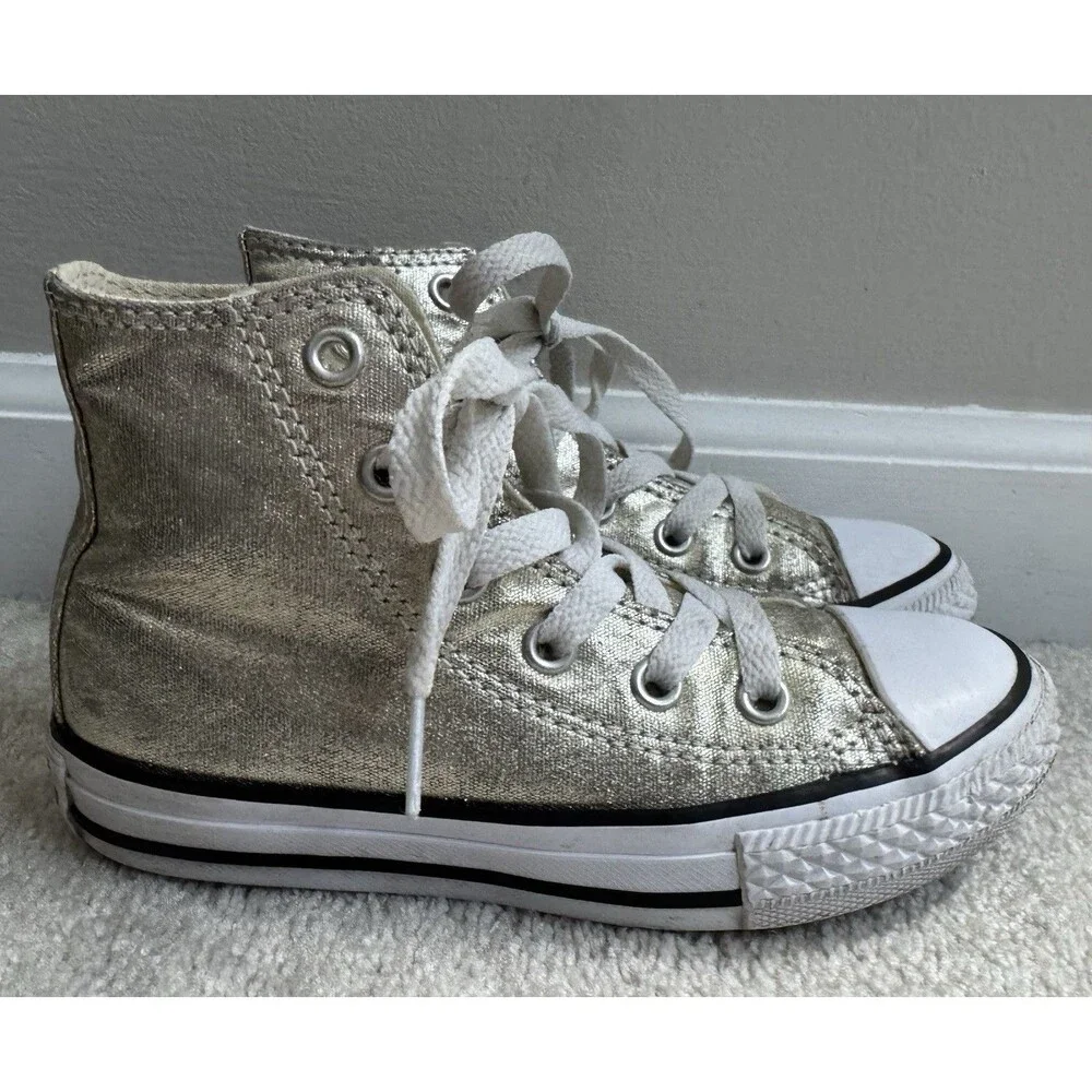 Converse Chuck Taylor All Star Metallic High Top Sneakers Light Gold Toddler 11
